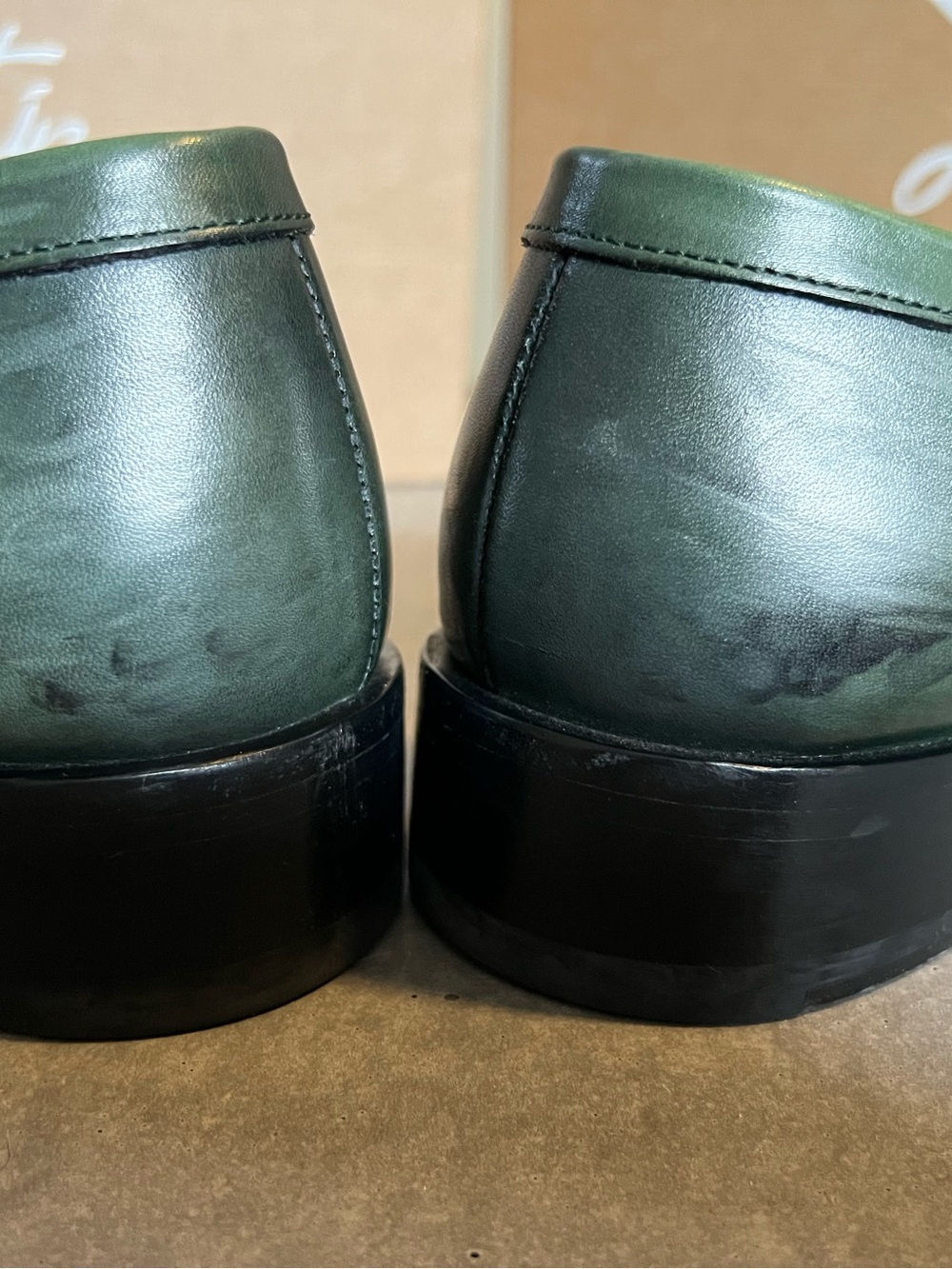 Christian Louboutin Green Leather Men’s Buckle Loafers - Picture 9 of 11